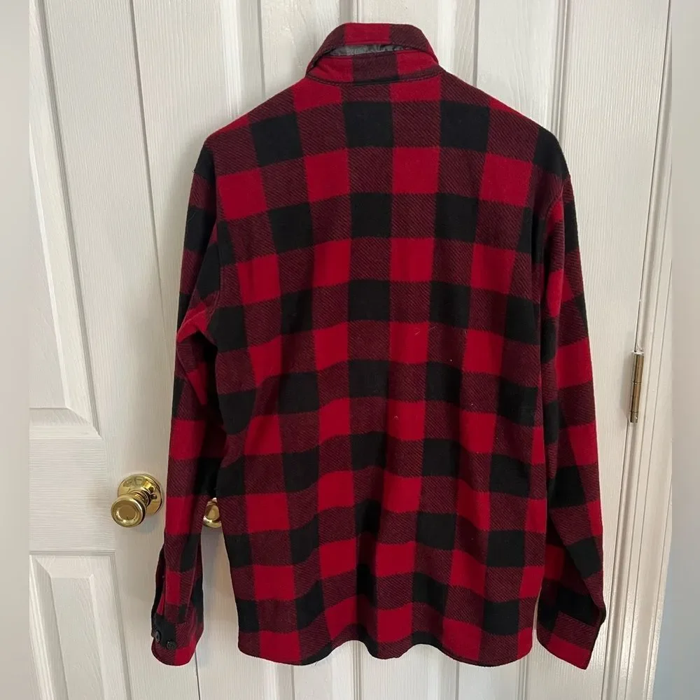 Wrangler Mens Small‎ Red and Black Plaid Long Sleeve Button Down Shirt